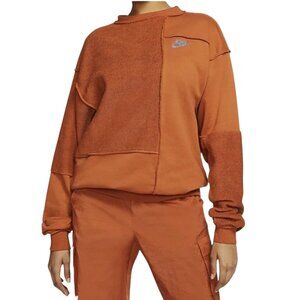 Nike Sportswear Icon Clash Fleece Sweatshirt Women’s L Rust Burnt Orange Loose F